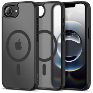 Μαύρη ματ θήκη Tech-Protect BasicMag με μαγνητικό δακτύλιο MagSafe για το Apple iPhone 16e και iPhone 17e