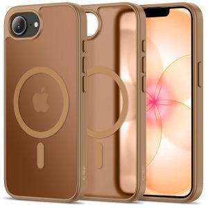 Καφέ ματ θήκη Tech-Protect BasicMag με μαγνητικό δακτύλιο MagSafe για το Apple iPhone 16e και iPhone 17e