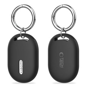 Μαύρη θήκη σιλικόνης Tech-Protect Icon με μεταλλικό κρίκο (καραμπίνερ) για τον εντοπιστή Xiaomi Tag
