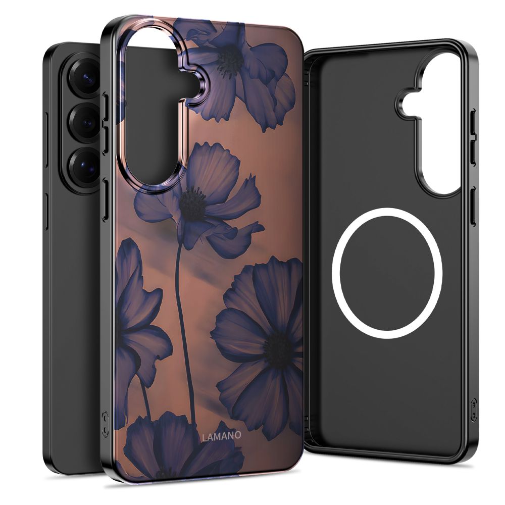 Θήκη Tech-Protect Lamano MagSafe με λουλουδάτο μοτίβο Velvet Night για το Samsung Galaxy A57 5G