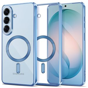 Γαλάζια θήκη Tech-Protect MagFlex με διάφανη πλάτη και μαγνητικό δακτύλιο MagSafe για το Samsung Galaxy S26