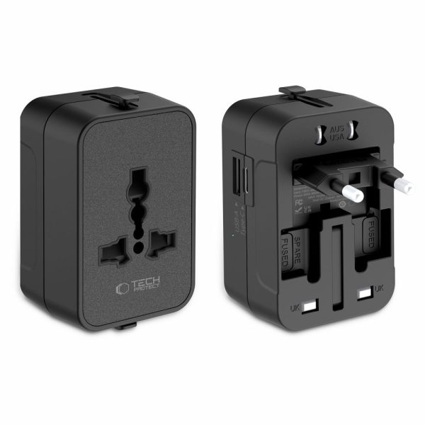Αντάπτορας Ταξιδιού Tech-Protect TA300 Travel Adapter EU / UK / US / AU - Black - Image 2