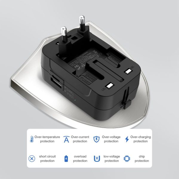Αντάπτορας Ταξιδιού Tech-Protect TA300 Travel Adapter EU / UK / US / AU - Black - Image 6
