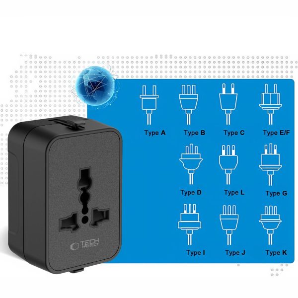 Αντάπτορας Ταξιδιού Tech-Protect TA300 Travel Adapter EU / UK / US / AU - Black - Image 8