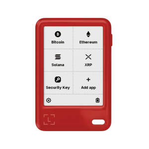 Κόκκινο hardware wallet Ledger Nano Gen 5 Cherry Red με οθόνη αφής και φυσικό κλειδί ανάκτησης