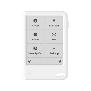 Λευκό hardware wallet κρυπτονομισμάτων Ledger Nano Gen 5 με οθόνη αφής και Recovery Key