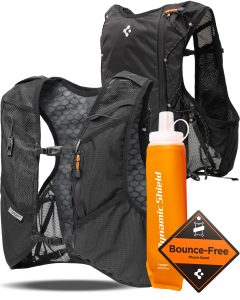 Μαύρο γιλέκο τρεξίματος Spigen A721 Dynamic Shield με παγούρι soft flask και ανακλαστικά στοιχεία