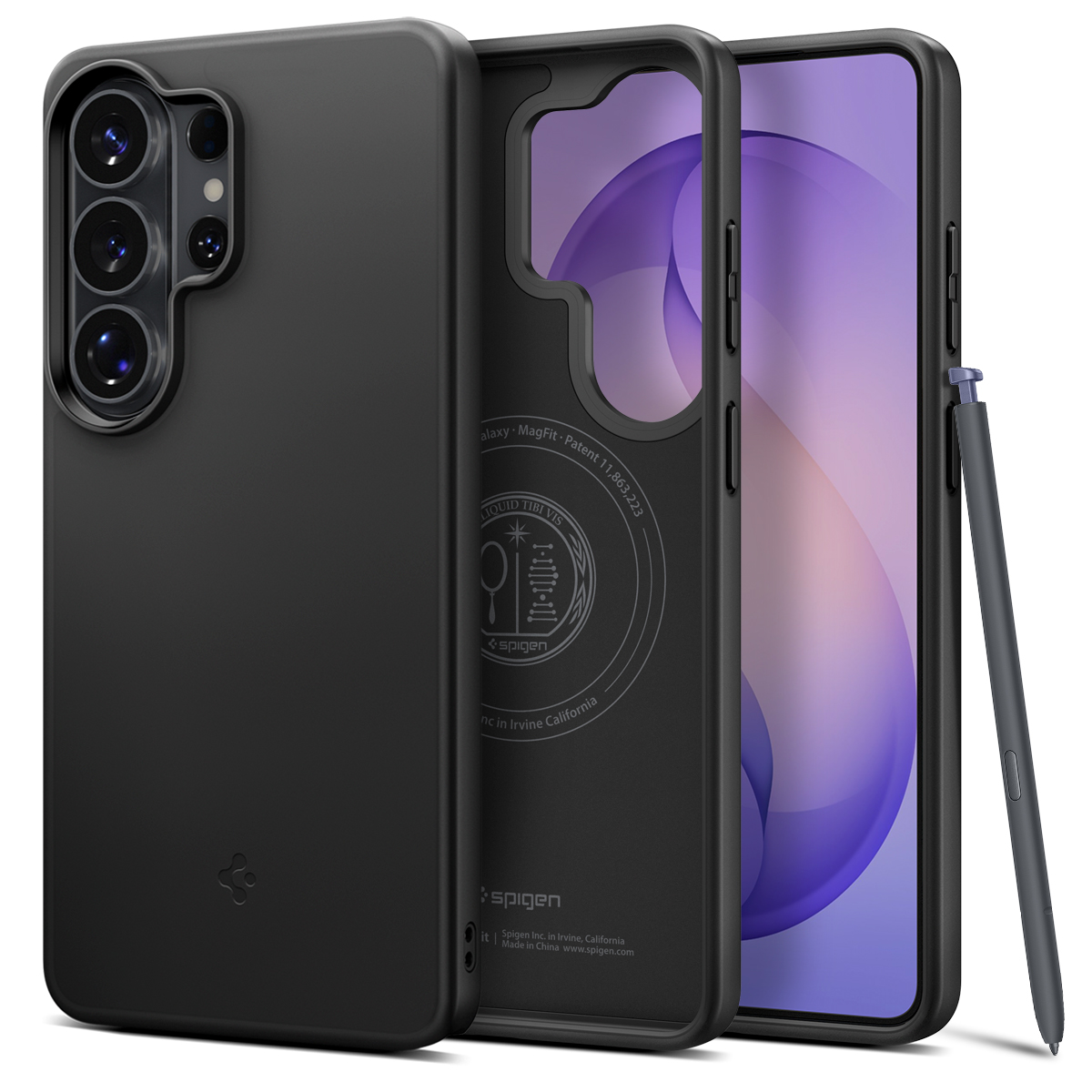 Μαύρη λεπτή θήκη Spigen Thin Fit Mag MagSafe από πολυανθρακικό για το Samsung Galaxy S26 Ultra