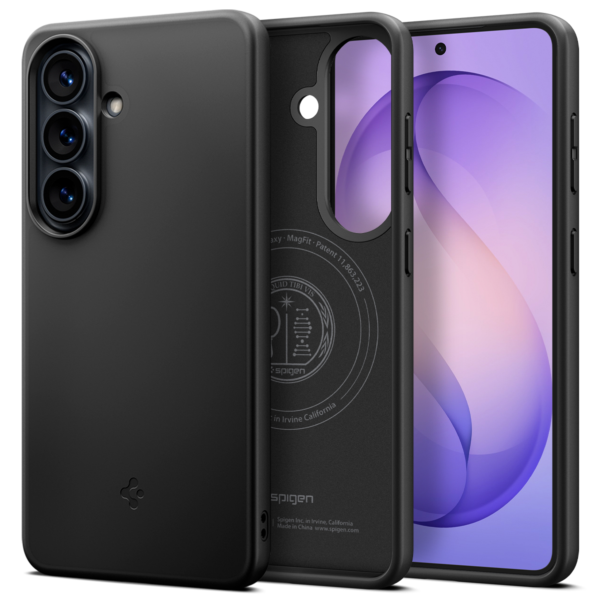 Μαύρη λεπτή θήκη Spigen Thin Fit Mag MagSafe από πολυανθρακικό για το Samsung Galaxy S26