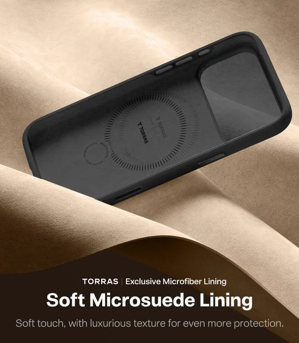 Torras Ostand Q3 Silicone obsidian black - iPhone 17 Pro