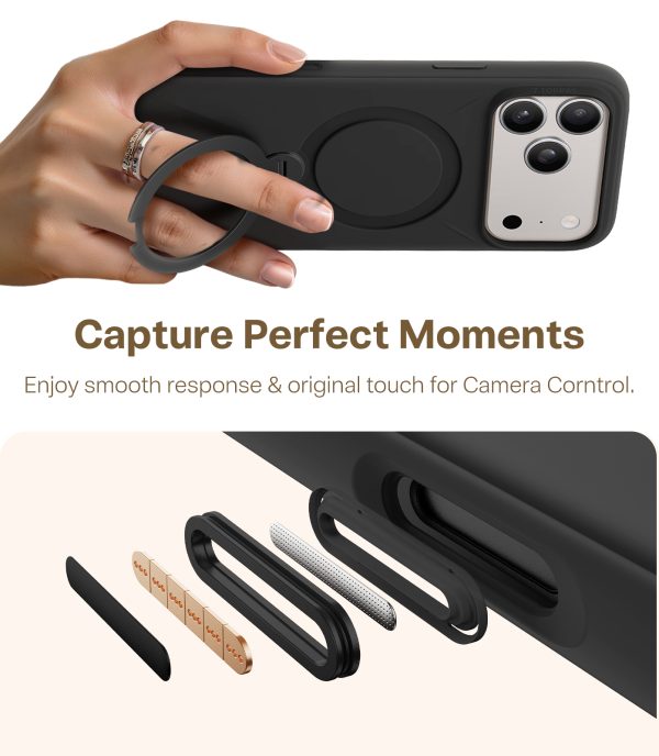 Torras Ostand Q3 Silicone obsidian black - iPhone 17 Pro Max