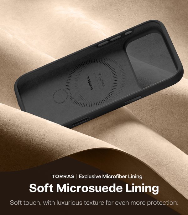 Torras Ostand Q3 Silicone obsidian black - iPhone 17 Pro Max