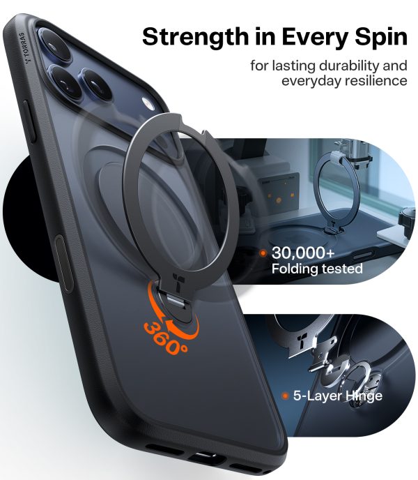 Torras Ostand Q3 Spin black - iPhone 17 Pro Max