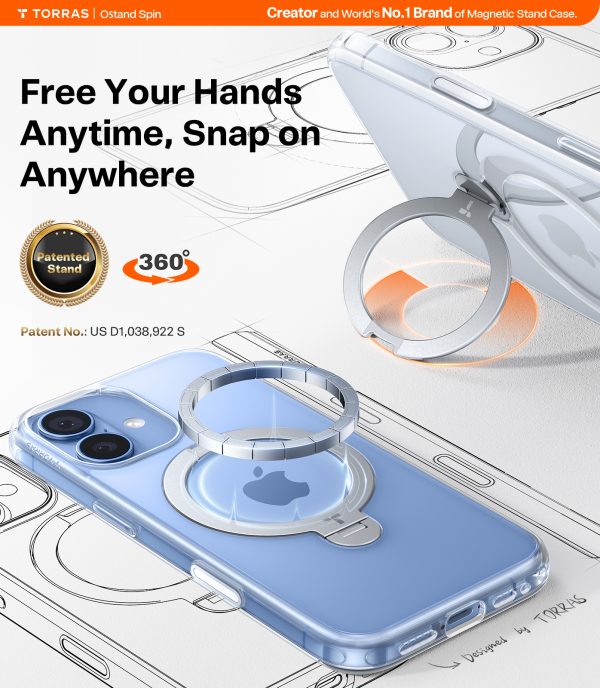 Torras Ostand Q3 Spin clear - iPhone 17