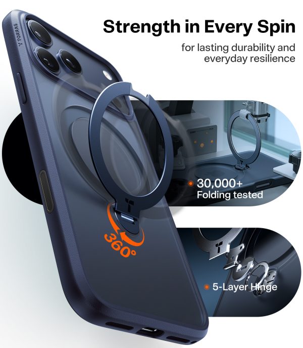 Torras Ostand Q3 Spin midnight blue - iPhone 17 Pro Max