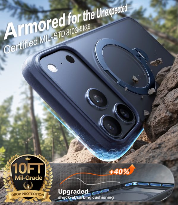 Torras Ostand Q3 Spin midnight blue - iPhone 17 Pro Max