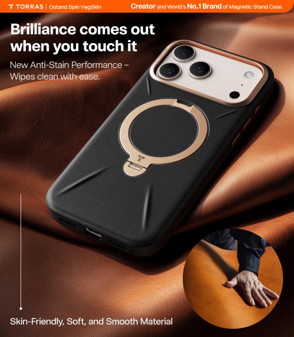 Torras Ostand Q3 Vegskin obsidian black - iPhone 17 Pro