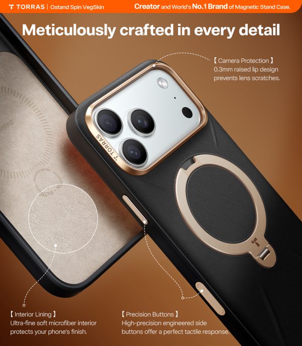 Torras Ostand Q3 Vegskin obsidian black - iPhone 17 Pro