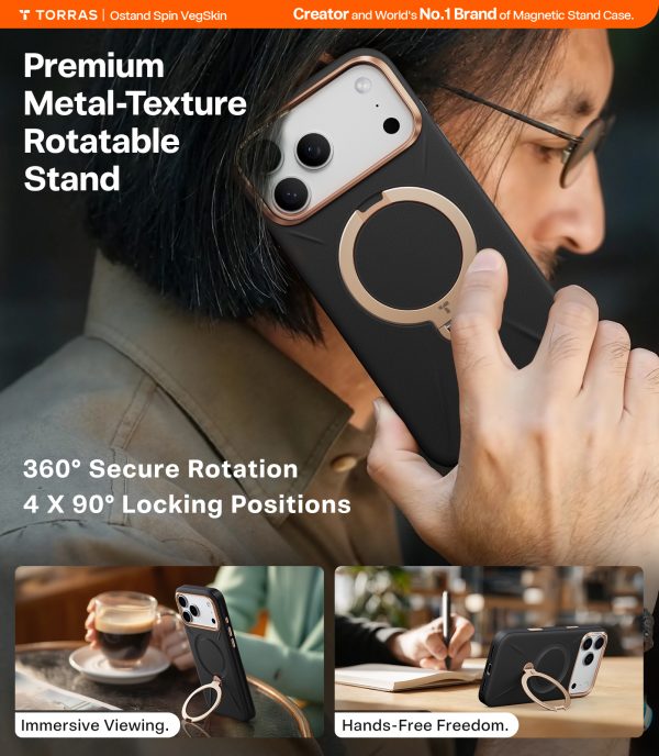 Torras Ostand Q3 Vegskin obsidian black - iPhone 17 Pro Max