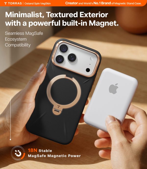 Torras Ostand Q3 Vegskin obsidian black - iPhone 17 Pro Max