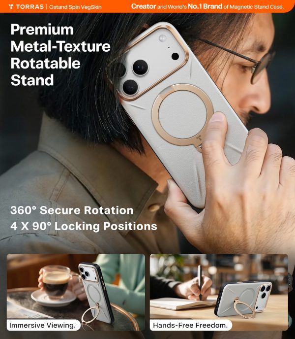 Torras Ostand Q3 Vegskin pearl gray - iPhone 17 Pro