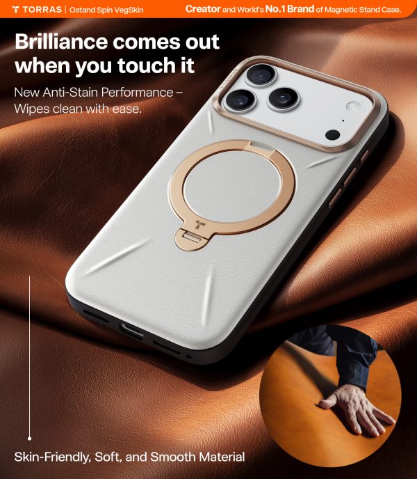 Torras Ostand Q3 Vegskin pearl gray - iPhone 17 Pro