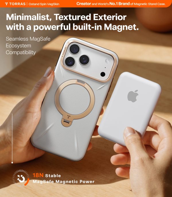 Torras Ostand Q3 Vegskin pearl gray - iPhone 17 Pro Max