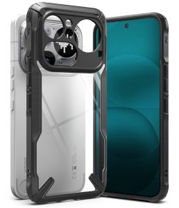 Μαύρη υβριδική θήκη Ringke Fusion X με διάφανη πλάτη και ενισχυμένο pancerne πλαίσιο για Nothing Phone 4A Pro