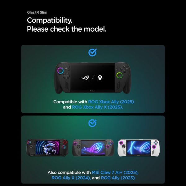 Προστασία Οθόνης Spigen Glas.tR Slim 2-Pack για ROG Ally / Ally X / MSI Claw 7 AI+ (AGL09754) - Image 5