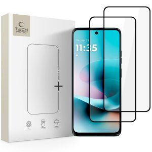 Σετ δύο τεμαχίων προστασίας οθόνης Tech-Protect Glass Fit+ για Motorola Moto G57 και G67 Power με σκληρότητα 9H