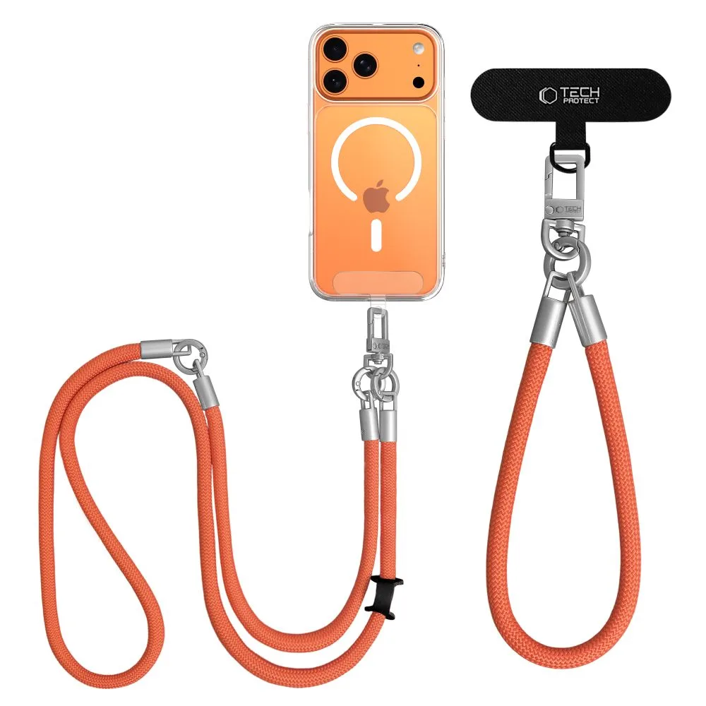 Λουράκι Κινητού Crossbody & Χεριού Tech-Protect C10S Rope Πορτοκαλί - Image 3