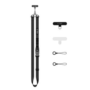 Μαύρο λουράκι λαιμού και ώμου Tech-Protect C9S Rope Crossbody από ανθεκτικό nylon με μαγνητική πόρπη και tactical σύστημα MOLLE