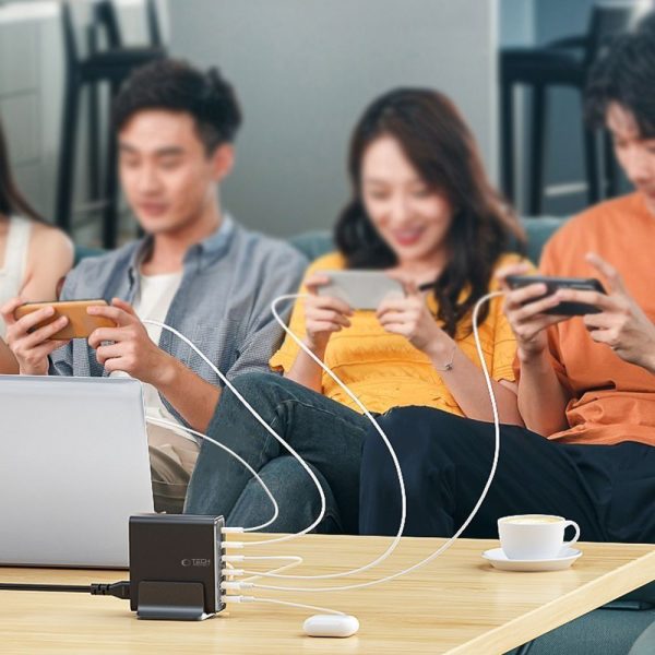 Επιτραπέζιος Φορτιστής Tech-Protect DC240W-GaN 6-Port PD 240W / QC3.0 - Black - Image 11