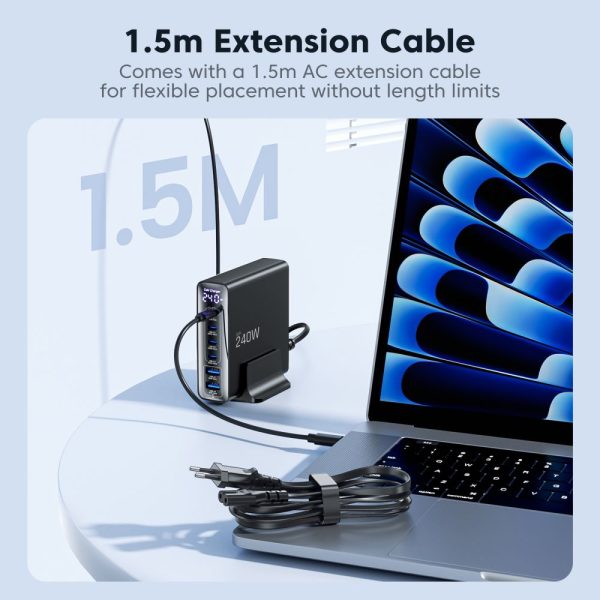 Επιτραπέζιος Φορτιστής Tech-Protect DC240W-GaN 6-Port PD 240W / QC3.0 - Black - Image 9