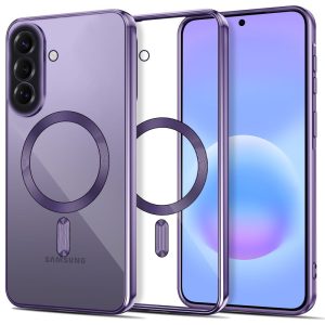 Διάφανη θήκη Tech-Protect MagFlex MagSafe με βιολετί πλαίσιο Cobalt Violet για Samsung Galaxy A57 5G