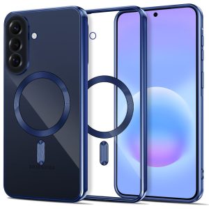 Διάφανη θήκη Tech-Protect MagFlex MagSafe με σκούρο μπλε πλαίσιο Navy Blue για Samsung Galaxy A57 5G