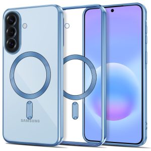 Διάφανη θήκη Tech-Protect MagFlex MagSafe με γαλάζιο πλαίσιο Sky Blue για Samsung Galaxy A57 5G
