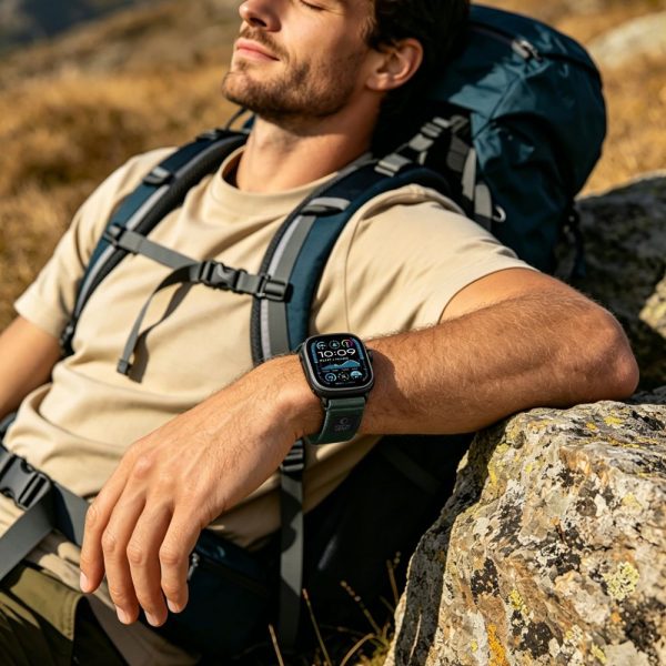 Λουράκι Apple Watch 44/45/46/49mm Nylon Tech-Protect Elite Πράσινο Πορτοκαλί - Image 4