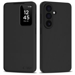 Μαύρη ματ θήκη βιβλίο Tech-Protect Smart Wallet με παράθυρο ειδοποιήσεων για το Samsung Galaxy A57 5G
