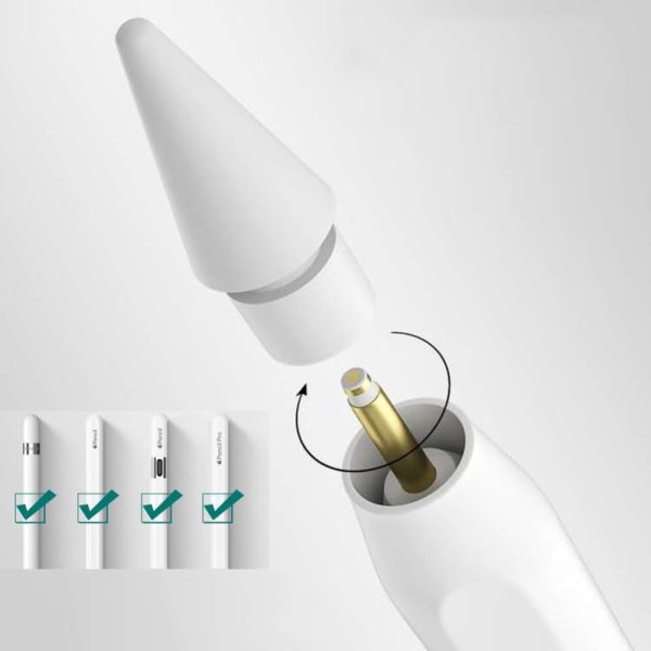 Ανταλλακτικές Μύτες Apple Pencil Tech-Protect Stylus Tips 4-Pack Λευκές - Image 4