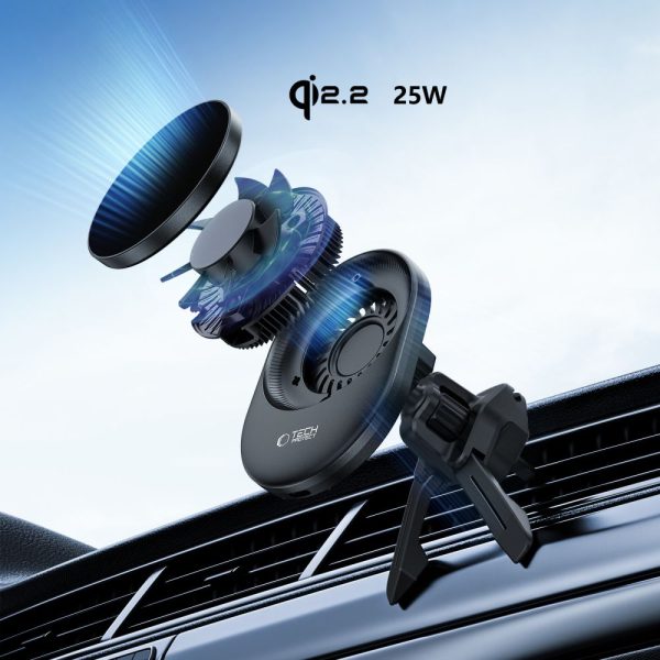 Μαγνητική Βάση Αυτοκινήτου & Φορτιστής Tech-Protect V21 MagSafe 25W Qi2.2 - Black - Image 7