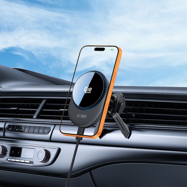 Μαγνητική Βάση Αυτοκινήτου & Φορτιστής Tech-Protect V21 MagSafe 25W Qi2.2 - Black - Image 9