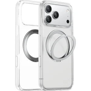 Διάφανη θήκη Torras Ostand Pro Magnetic με περιστρεφόμενο μεταλλικό δακτύλιο στήριξης για iPhone 17 Pro Max