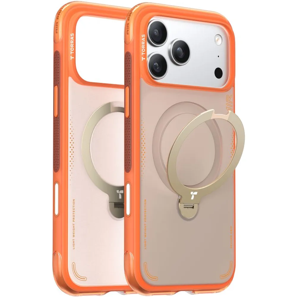Θήκη iPhone 17 Pro Max Torras Ostand Spin Air Series 2026 με Stand Horizon Orange - Image 2