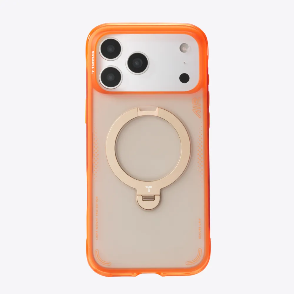 Θήκη iPhone 17 Pro Max Torras Ostand Spin Air Series 2026 με Stand Horizon Orange - Image 3