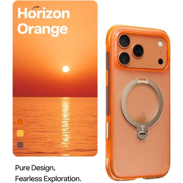 Θήκη iPhone 17 Pro Max Torras Ostand Spin Air Series 2026 με Stand Horizon Orange - Image 4
