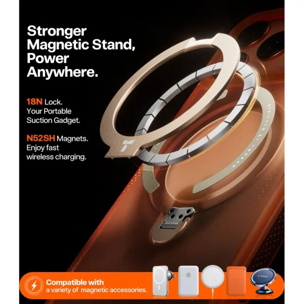 Θήκη iPhone 17 Pro Max Torras Ostand Spin Air Series 2026 με Stand Horizon Orange - Image 7