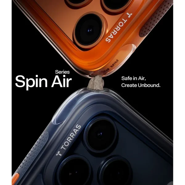 Θήκη iPhone 17 Pro Max Torras Ostand Spin Air Series 2026 με Stand Horizon Orange - Image 8