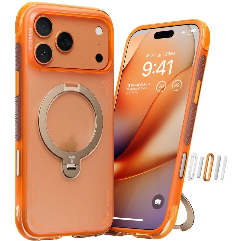 Θήκη iPhone 17 Pro Max Torras Ostand Spin Air Series 2026 Horizon Orange