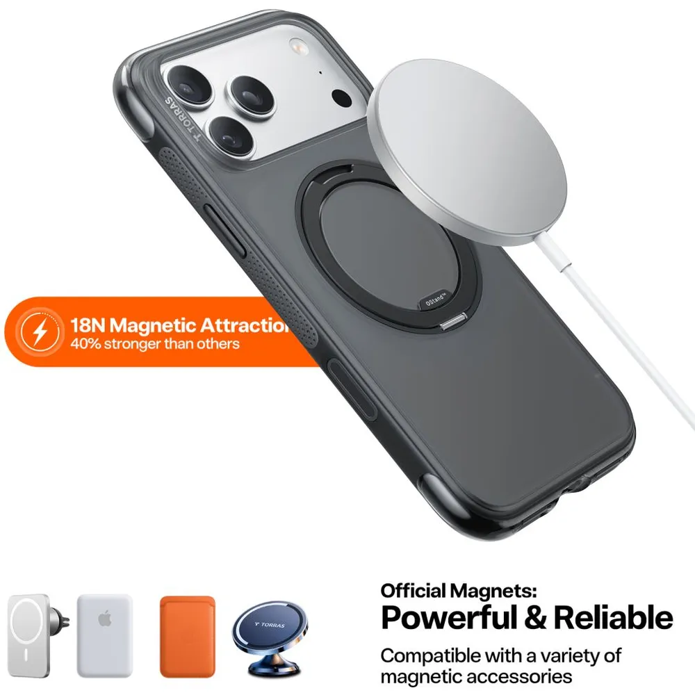 Θήκη iPhone 17 Pro Torras Ostand R Air Series MagSafe Shadow Black - Image 3